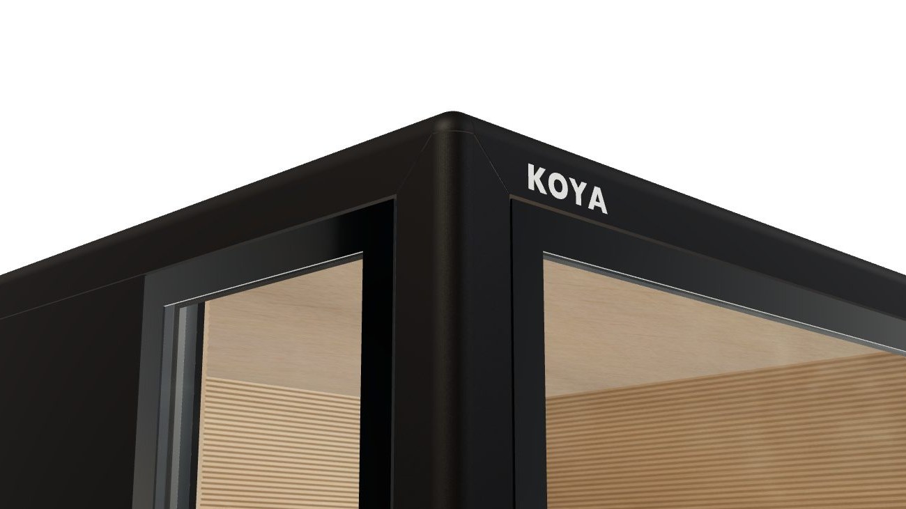 Obere Ecke des KOYA Cube in Schwarz matt